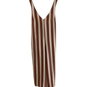Forever 21 Contemporary Jumpsuit Size S Striped Wide Leg Hippie Boho Pockets